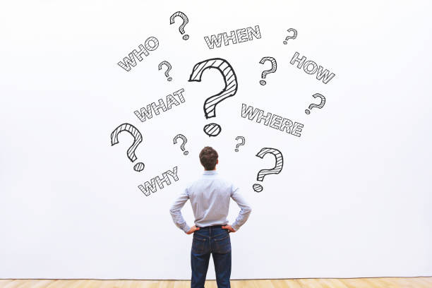 what, where, when, who and how, expert business advice concept businessman asking many questions, what, where, when, who and how, expert business advice concept delegating stock pictures, royalty-free photos & images