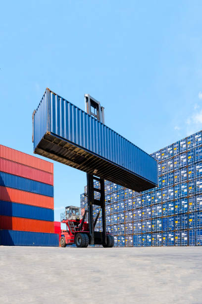 Container port with crane, Rotterdam, Holland