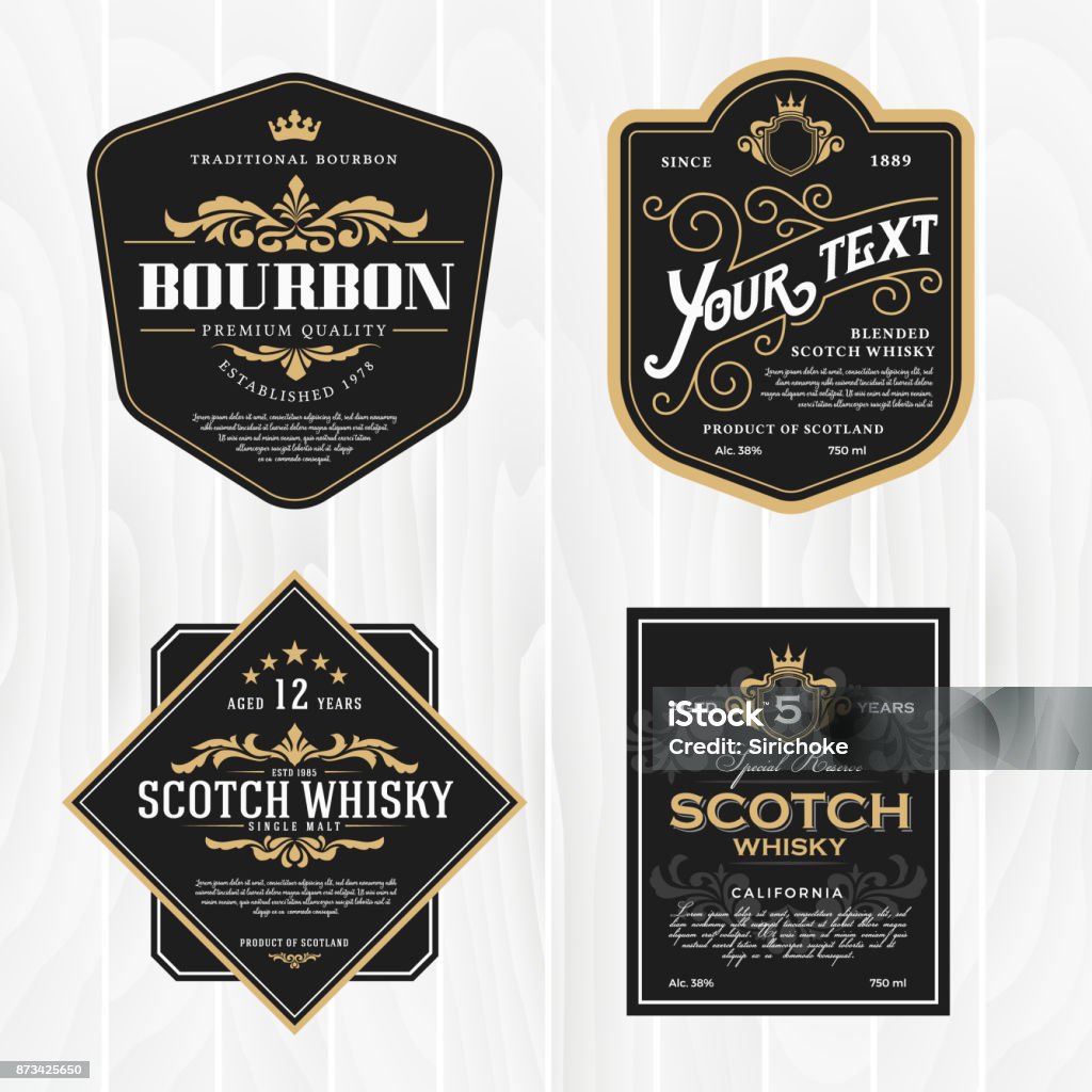 Classic vintage frame for whisky labels Classic vintage frame for labels, banner and other design. Suitable for whiskey, beer and premium product. Label stock vector