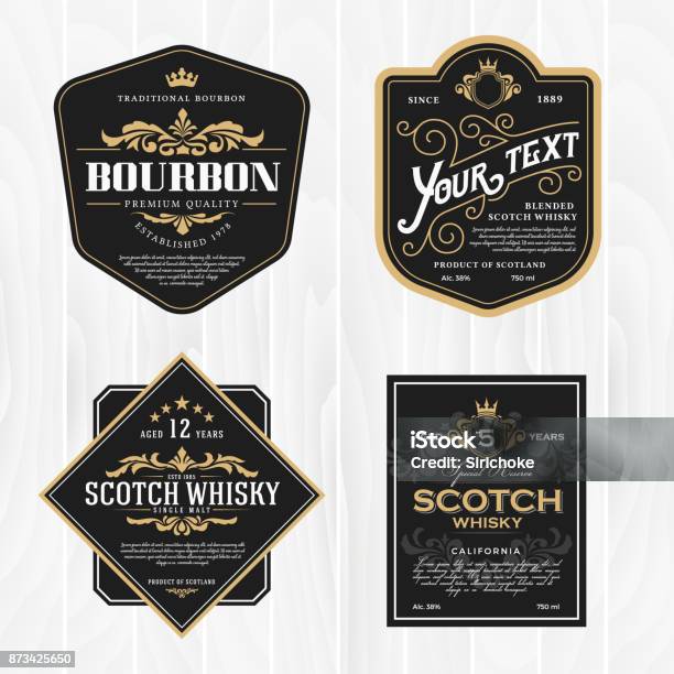 Classic Vintage Frame For Whisky Labels Stock Illustration - Download Image Now - Label, Whiskey, Bourbon Whiskey