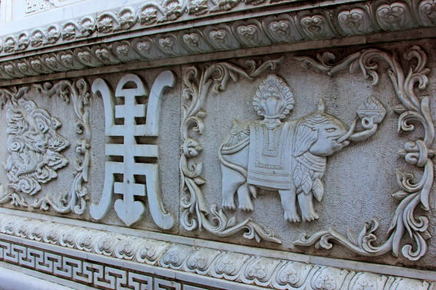 istock White marble sculpture, closeup of photo 873432204