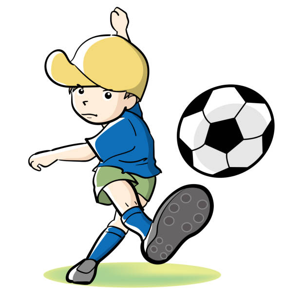 サッカーの子供撮影します。 - ワールドカップ　日本人点のイラスト素材／クリップアート素材／マンガ素材／アイコン素材