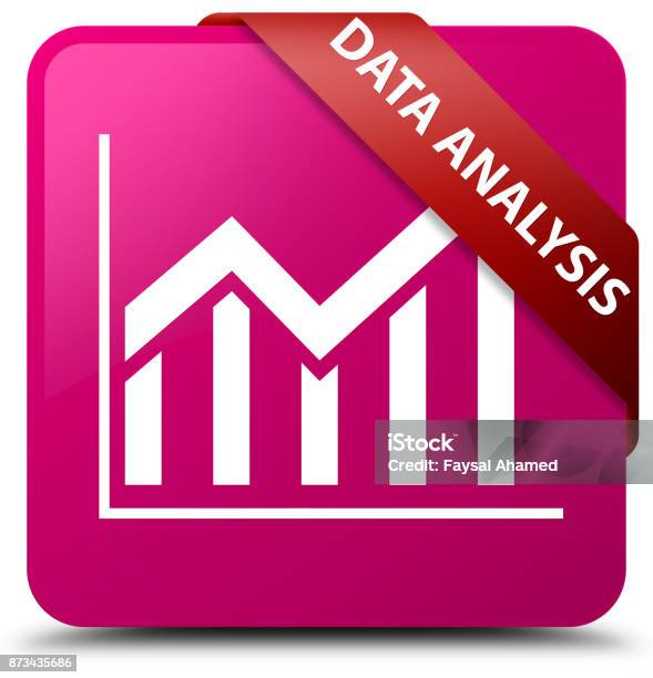 Data Call Ribbon Image Data Analysis Pink Square Button Red Ribbon In Corner Stock ...