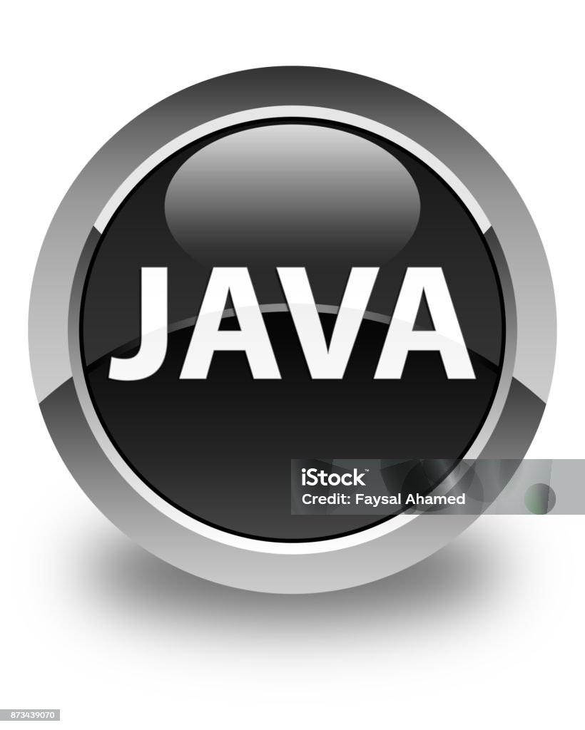 Java Glossy Black Round Button Stock Illustration - Download Image Now ...