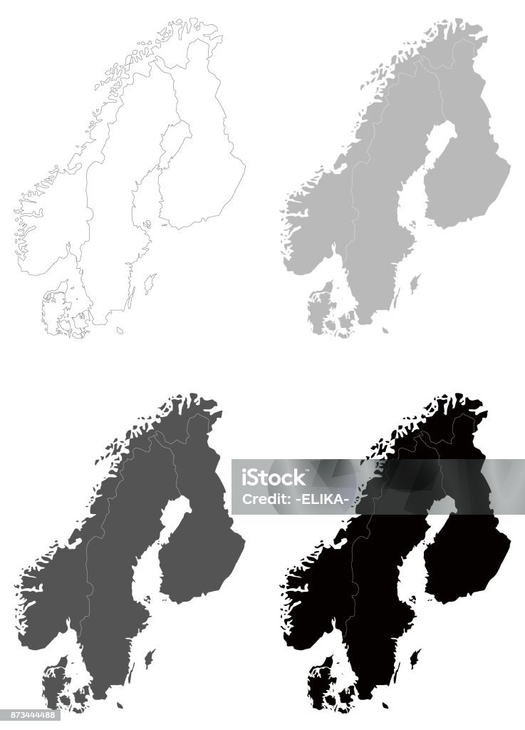 Scandinavia maps vector illustration of Scandinavia maps Map stock vector