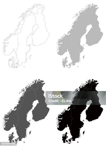 Scandinavia Maps Stock Illustration - Download Image Now - Map, Scandinavia, Sweden