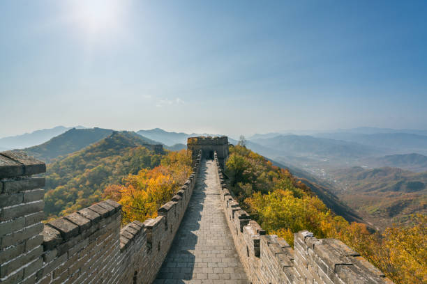 istock China The great wall distant view compressed towers and wall segments autumn season in mountains near Beijing ancient chinese fortification military landmark in Beijing, China. 873444608