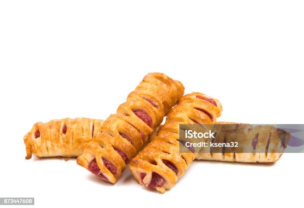 Puff Pastry With Jam Isolated Stock Photo - Download Image Now - Baked, Bakery, Berry