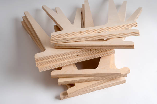 istock Stack of Plywood Table Legs for Assembly 873449130