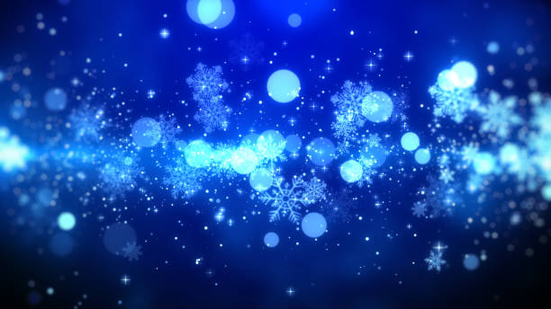 istock Christmas motion background (blue theme), with snowflake lights in stylish and elegant theme 873449488