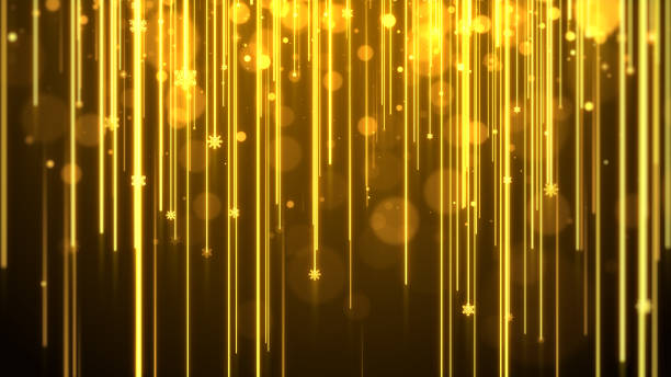 istock Christmas background (gold theme), with lights streak , bokeh glittering and particles snowflake 873451628
