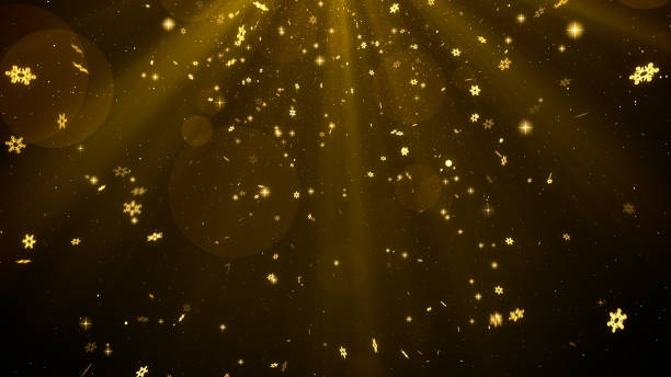 istock Christmas background (gold theme) with snowflakes, glow bokeh and shine lights in elegant theme 873451832