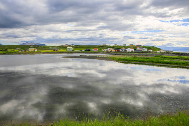 istock Water reflection - landscape ob Blonduos, Iceland 873454612
