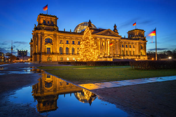 istock Reichstag and christmas tree in Berlin 873455432