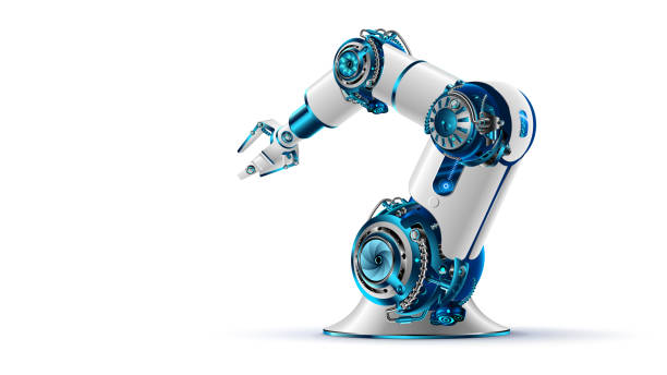 ilustrações de stock, clip art, desenhos animados e ícones de robotic arm. mechanical hand. industrial robot manipulator. - robotic surgery