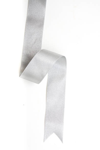 istock silver ribbon bow in bright silver white grey color isolated on white background 873473770