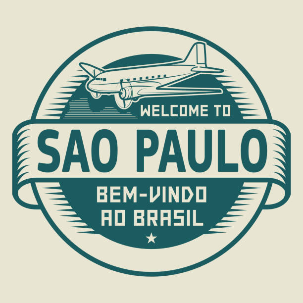 illustrations, cliparts, dessins animés et icônes de timbre bienvenue à sao paulo, brésil - passport stamp passport rubber stamp travel