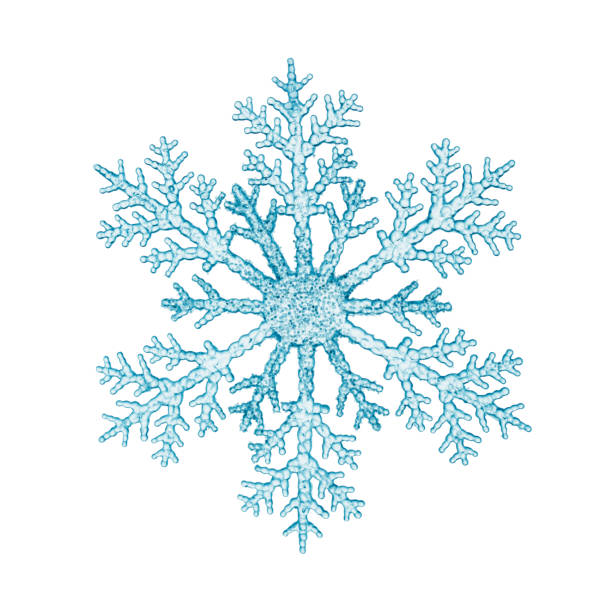 Snow Decorative snowflake isolated on white ice crystal stock pictures, royalty-free photos & images
