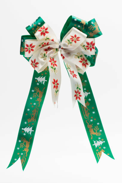 istock Christmas Silk ribbon on white background 873477712