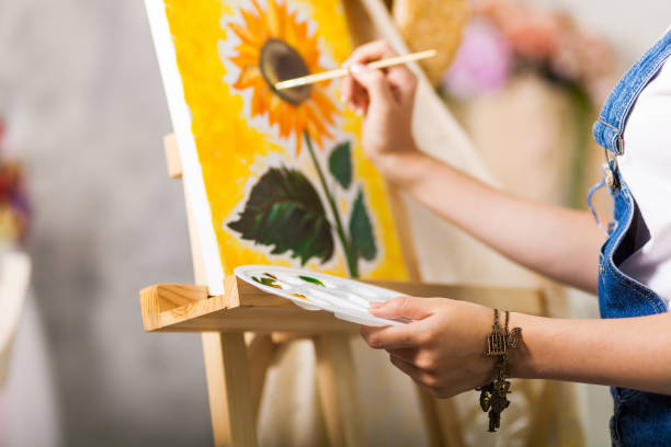 istock The process of creating a picture. Close-up 873484020