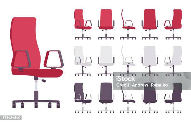 Executive Office Chair Furniture Set Stock Illustration - Download Image Now - Office Chair, Chair, Office