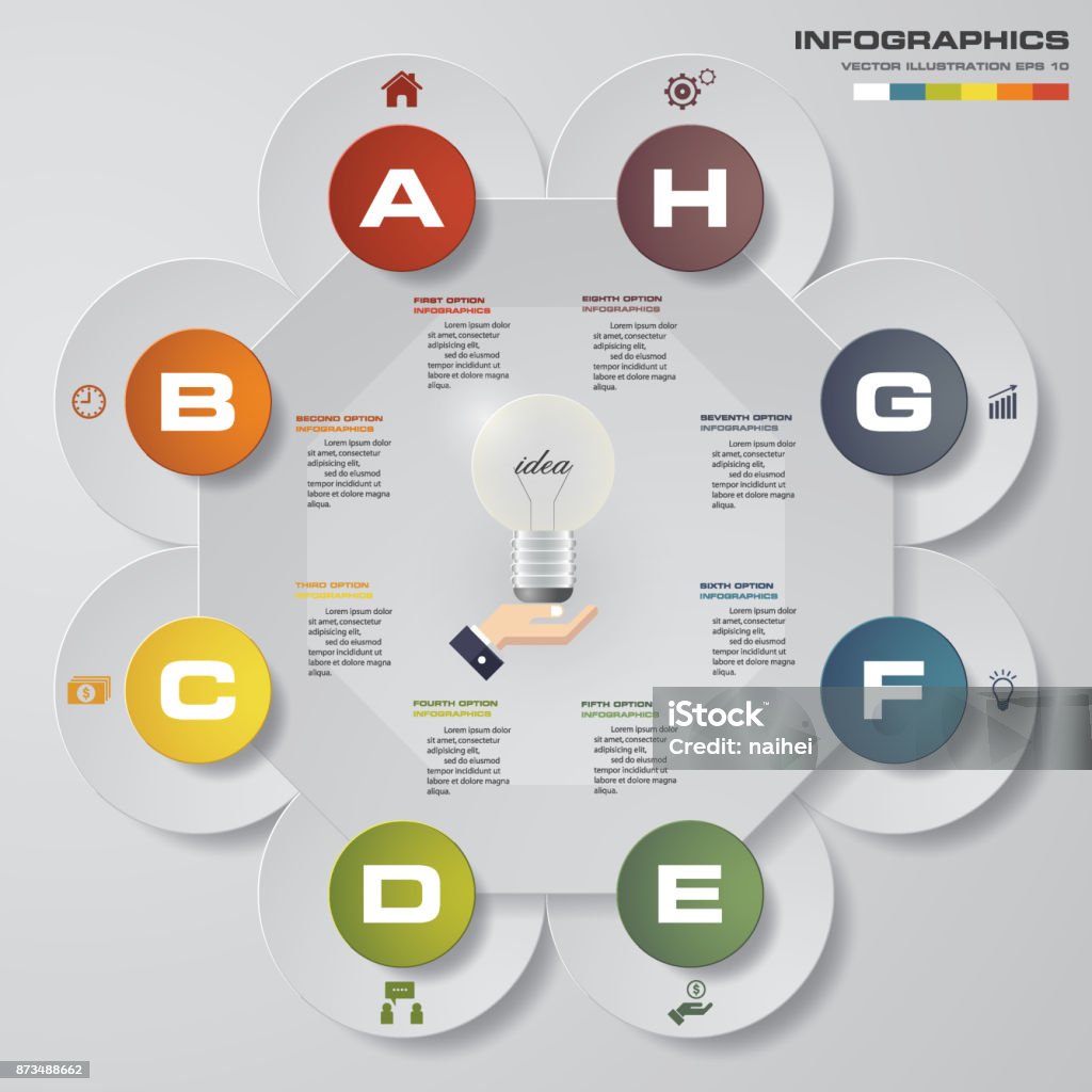 8 Step Process Design 8 Steps Process Simpleeditable Abstract Design Element Vector Stock ...