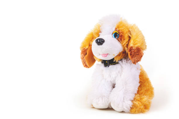istock Cute toy dog on white background 873504394