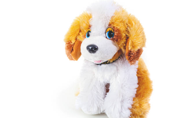 istock Cute toy dog on white background 873504440