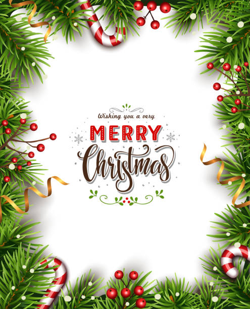 ilustrações de stock, clip art, desenhos animados e ícones de beatiful christmas background - mistletoe christmas christmas decoration christmas ornament