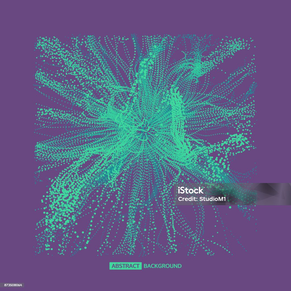 Abstract Science Or Technology Background Array With Dynamic Particles ...