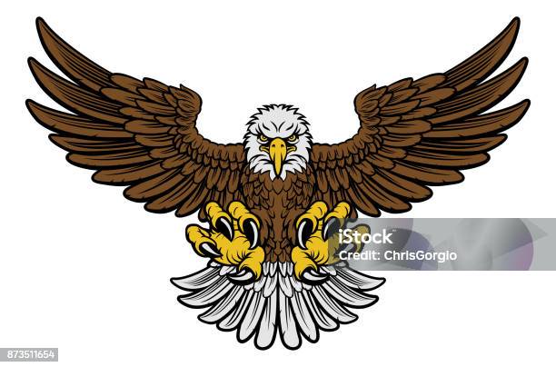 Bald Eagle Mascot Stock Illustration - Download Image Now - Eagle - Bird, Spread Wings, Talon