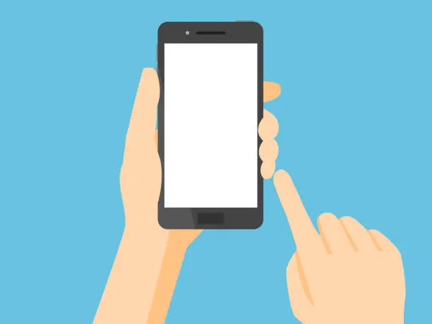 Vector illustration of Smartphone with blank white screen