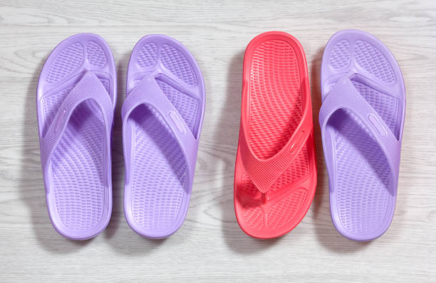istock Red and Purple Flip Flops 873515186