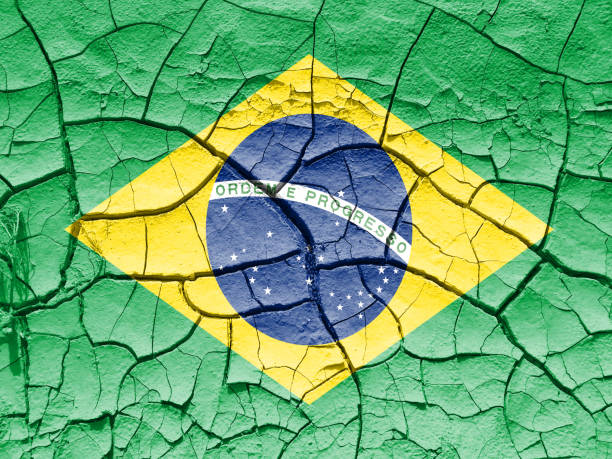 istock Brazil flag cracked desert drought crisis background 873516162