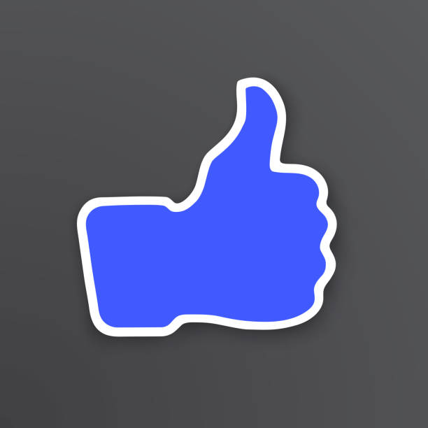 istock Flat sticker with white contour of thumb up symbol of like 873519154