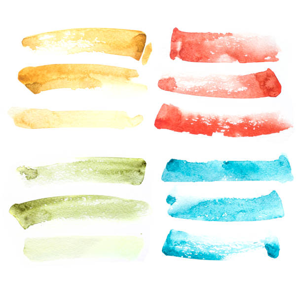 istock Set of hand-painted brush strokes. Watercolor colorful stripes isolated on white background. Abstract watercolor art hand painted background. 873519210