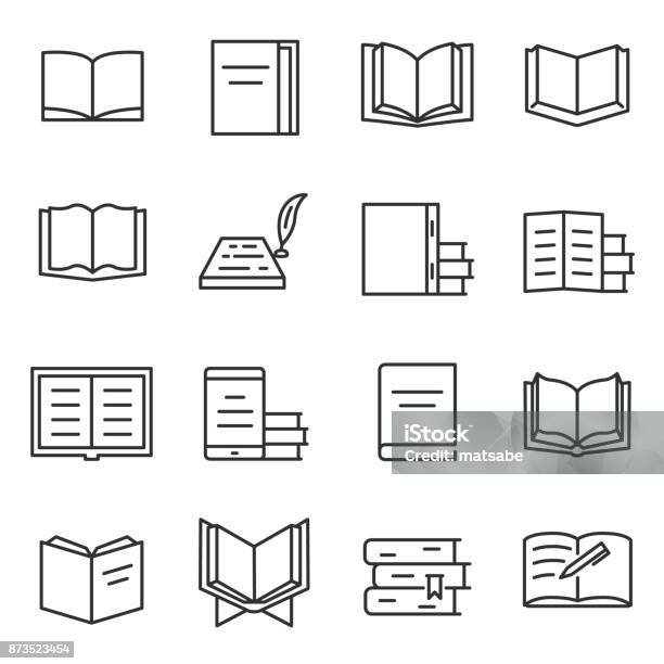 Books Icon Seteditable Stroke Stock Illustration - Download Image Now - Book, Line Icon, Line Art