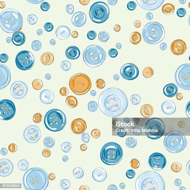 Hand Drawn Buttons Seamless Pattern Colorful Vector Illustration Stock ...