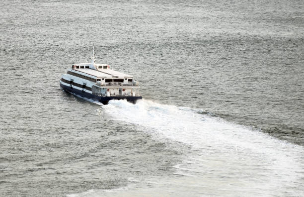 Passenger ferry sailing along the river.