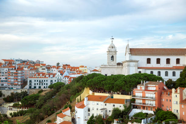 Convent of the graca church in Lisbon Convent of the graca church in Lisbon launch tower stock pictures, royalty-free photos & images