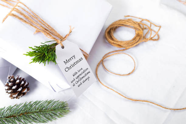 istock Craft and handmade present gift boxes of Christmas 873534654