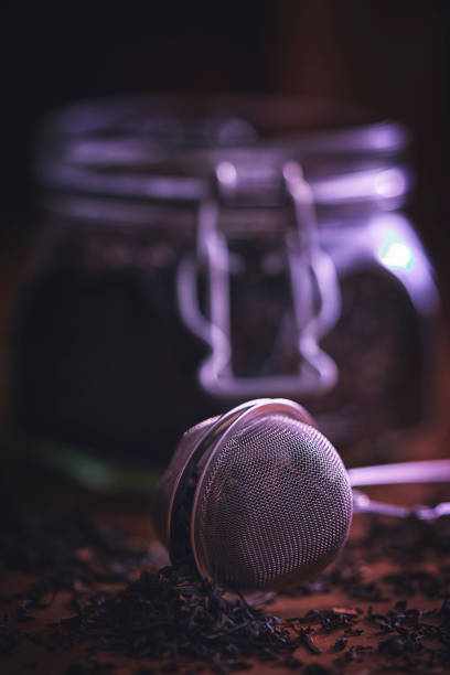 Healthy Black Tea on Rustic Background