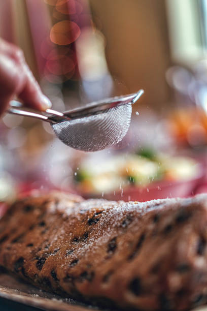 istock Having Stollen Dessert at Traditional Christmas Dinner 873535588