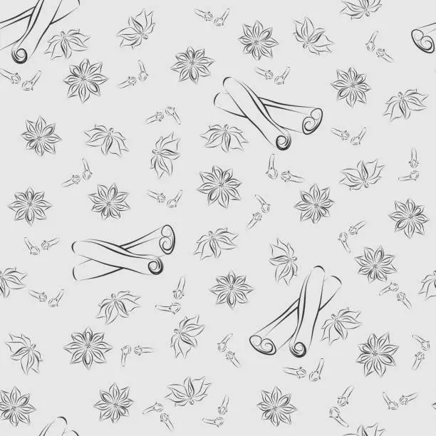 Vector illustration of Vector seamless pattern of spices.