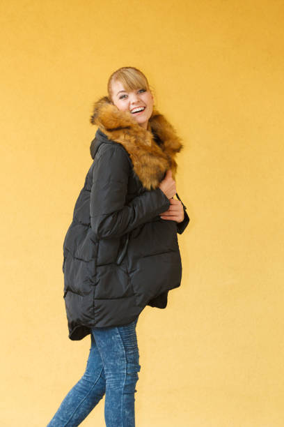istock Fashion girl in jacket. 873539964