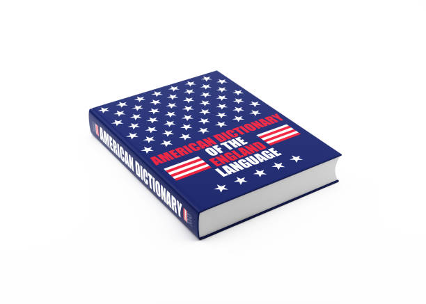 American Dictionary Book Isolated on White Background.
