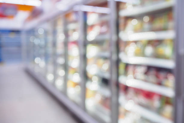 istock Refrigerator shelves in the supermarket blurred background 873543534