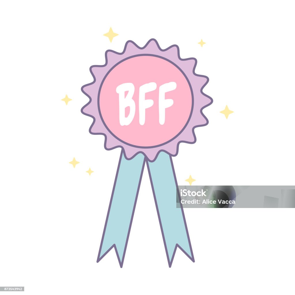 Bff Best Friend Forever Medal Cartoon Vector Isolated On White Background  Stock Illustration - Download Image Now - iStock