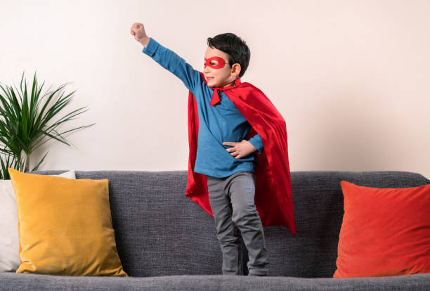 enfant de super-héros - superhero child creativity little boys photos et images de collection