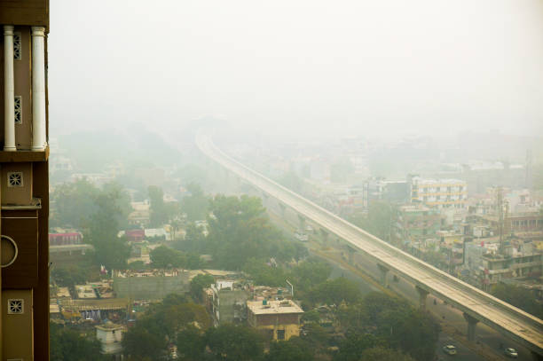 istock Smog over noida delhi gurgaon in the morning 873551800